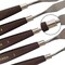 Palette Knife Painting Stainless Steel Spatula Palette Knife Oil Paint Metal Knives Wood Handle (Red 5 Piece)